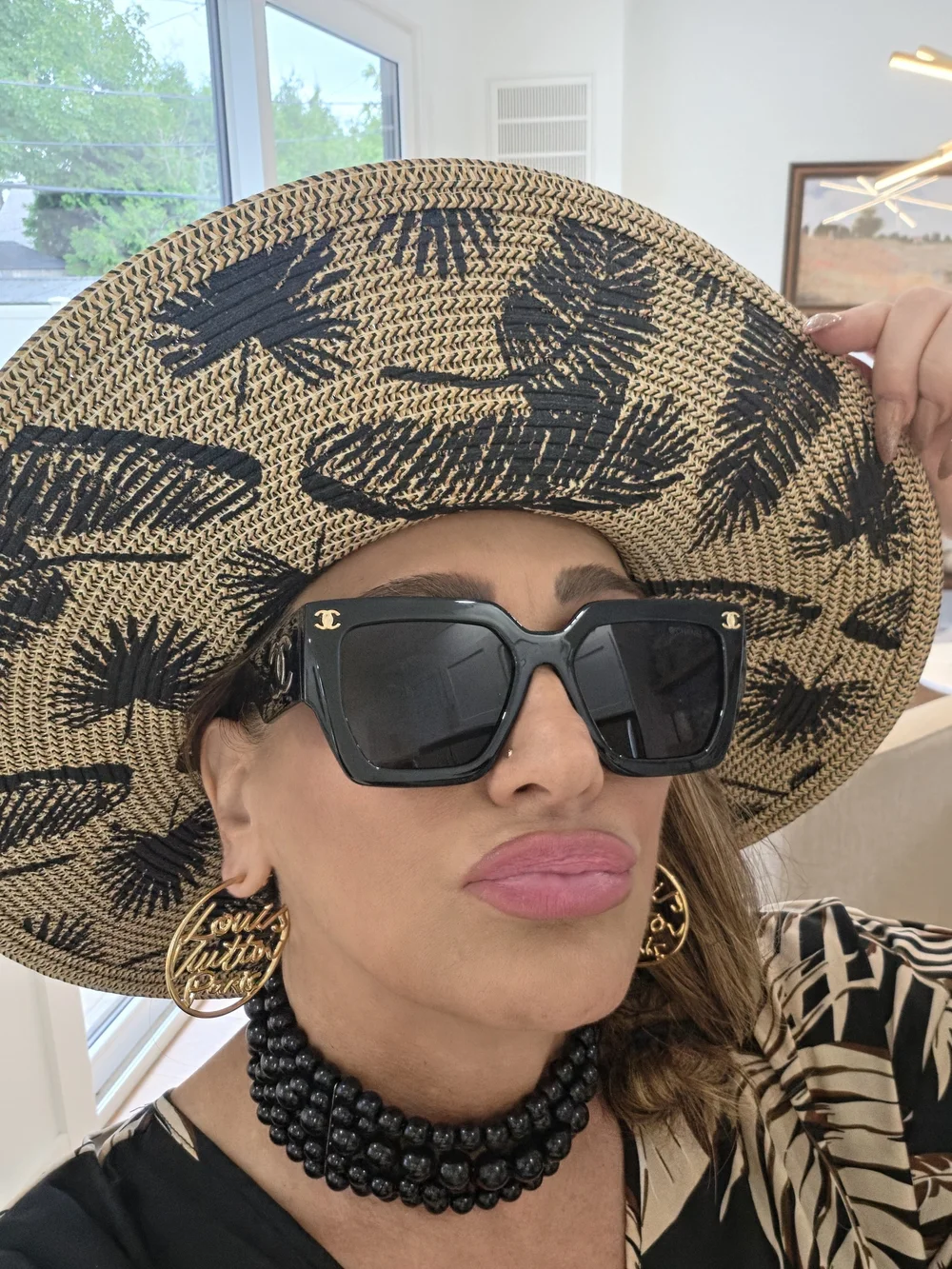Chanel Black CC Logo Oversized Square Sunglasses